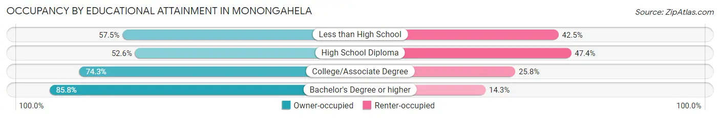 Occupancy by Educational Attainment in Monongahela