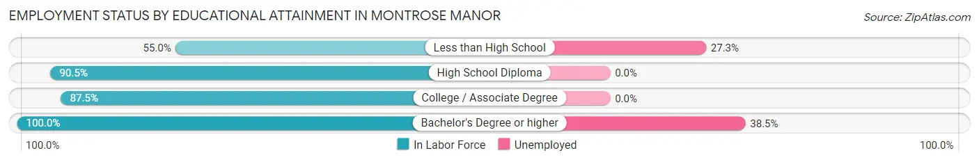 Employment Status by Educational Attainment in Montrose Manor