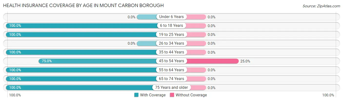 Health Insurance Coverage by Age in Mount Carbon borough