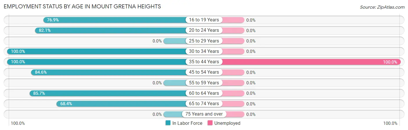 Employment Status by Age in Mount Gretna Heights