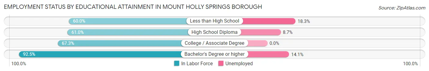 Employment Status by Educational Attainment in Mount Holly Springs borough