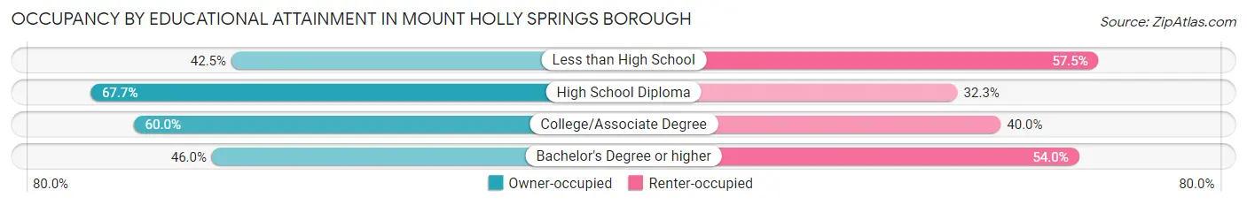 Occupancy by Educational Attainment in Mount Holly Springs borough