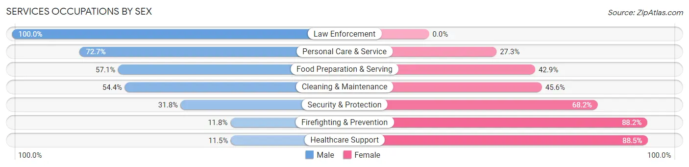 Services Occupations by Sex in Mount Holly Springs borough