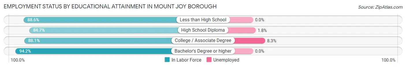 Employment Status by Educational Attainment in Mount Joy borough