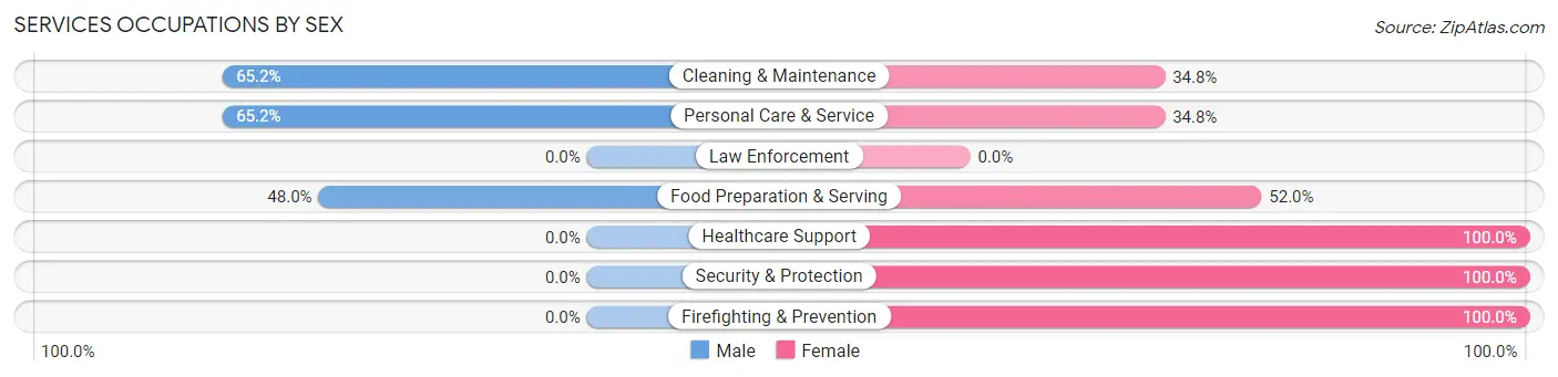 Services Occupations by Sex in Mount Oliver borough