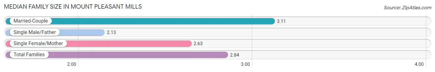 Median Family Size in Mount Pleasant Mills