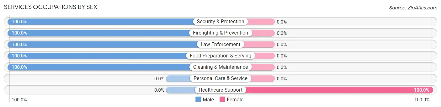 Services Occupations by Sex in Mount Pleasant Mills