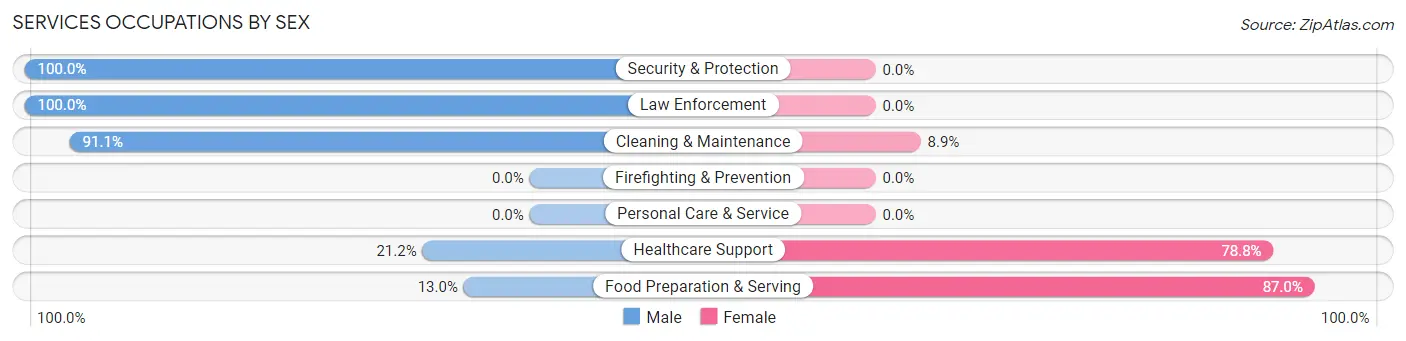 Services Occupations by Sex in Mount Union borough