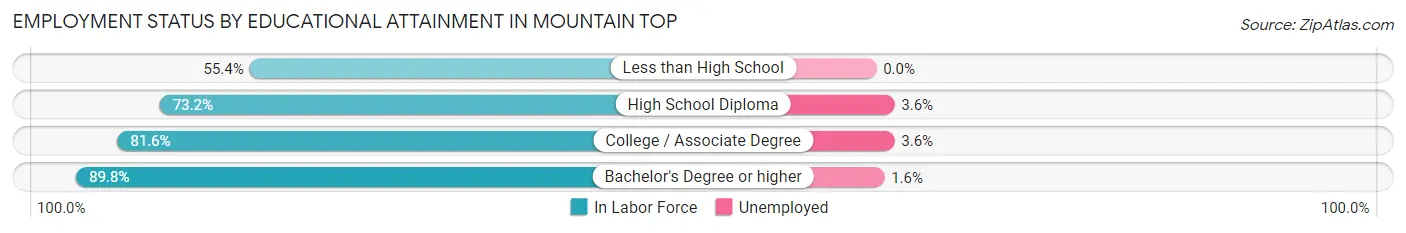 Employment Status by Educational Attainment in Mountain Top
