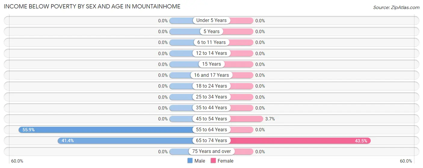 Income Below Poverty by Sex and Age in Mountainhome