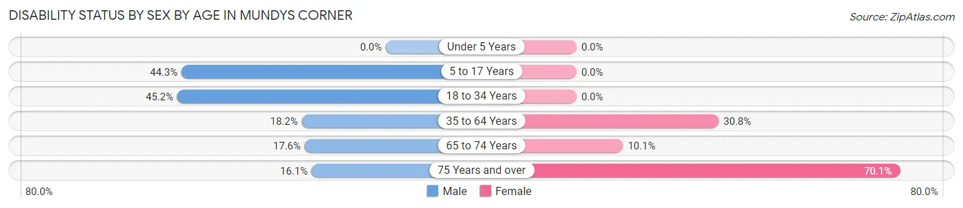 Disability Status by Sex by Age in Mundys Corner