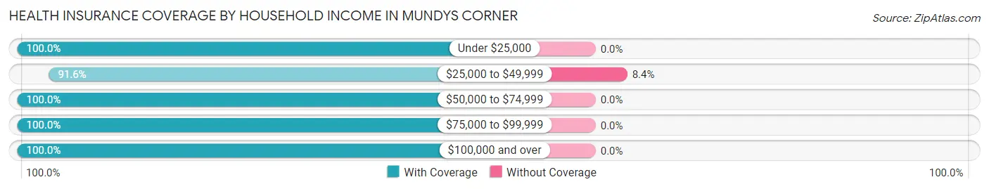 Health Insurance Coverage by Household Income in Mundys Corner