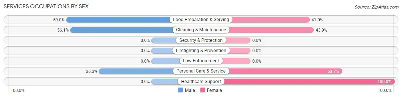 Services Occupations by Sex in Nazareth borough
