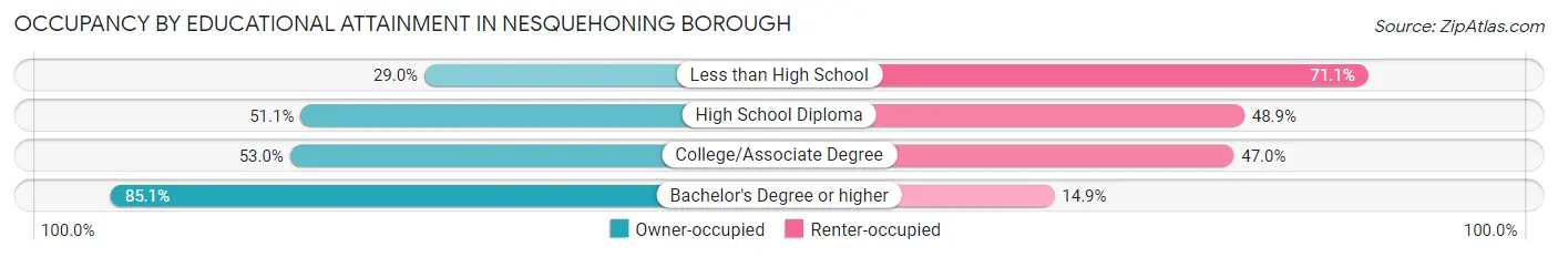 Occupancy by Educational Attainment in Nesquehoning borough