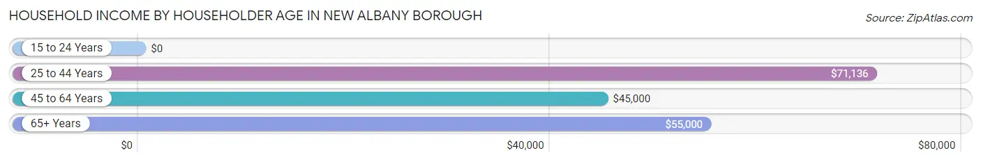 Household Income by Householder Age in New Albany borough