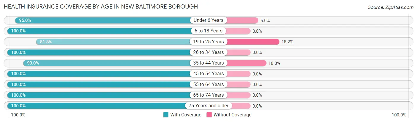 Health Insurance Coverage by Age in New Baltimore borough