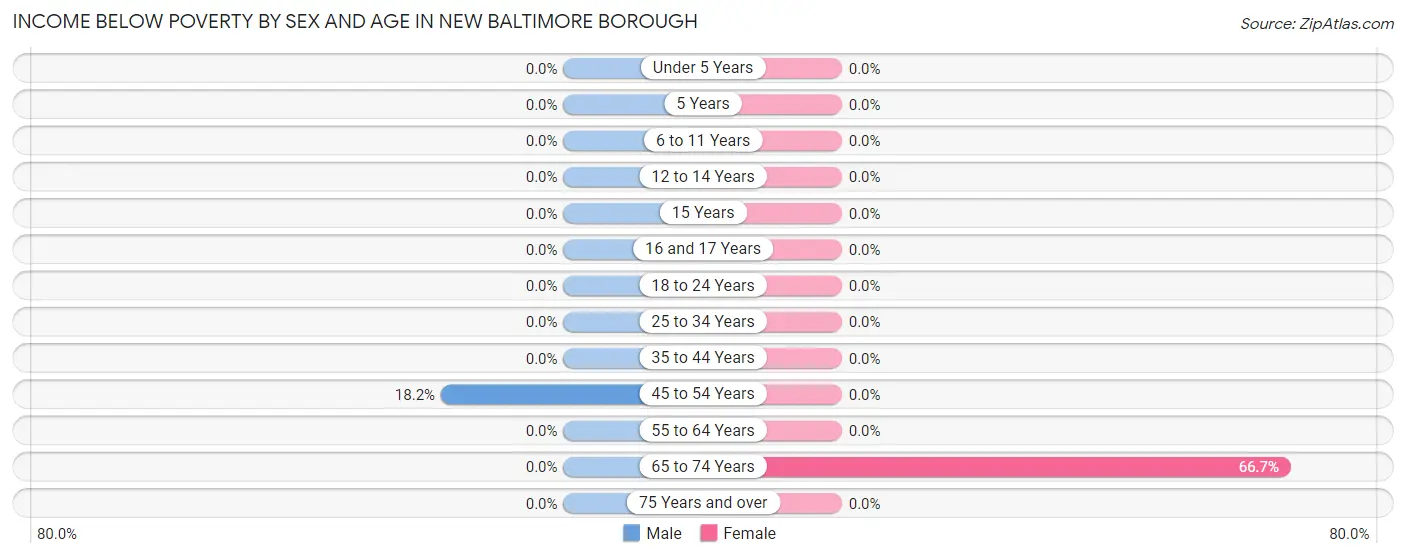 Income Below Poverty by Sex and Age in New Baltimore borough