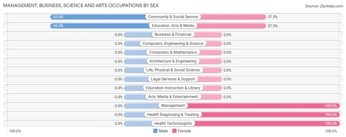 Management, Business, Science and Arts Occupations by Sex in New Baltimore borough