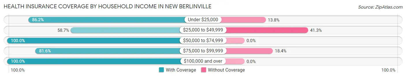 Health Insurance Coverage by Household Income in New Berlinville
