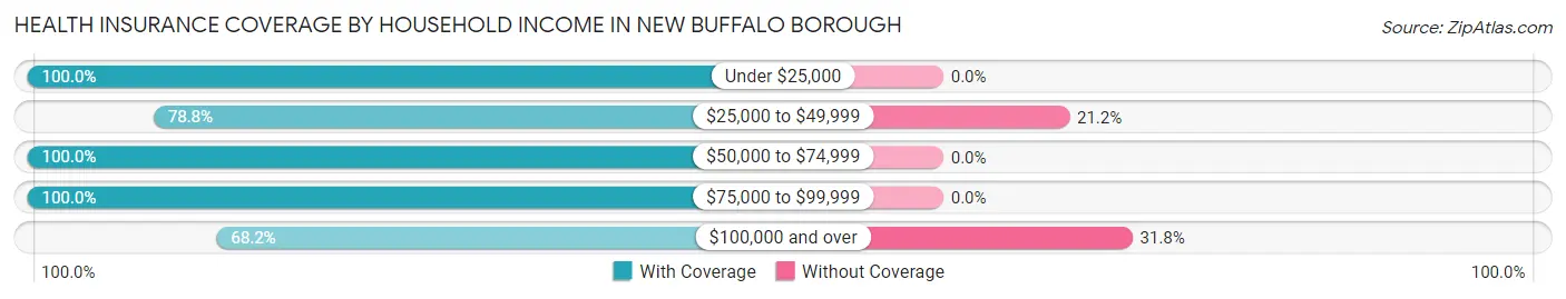 Health Insurance Coverage by Household Income in New Buffalo borough