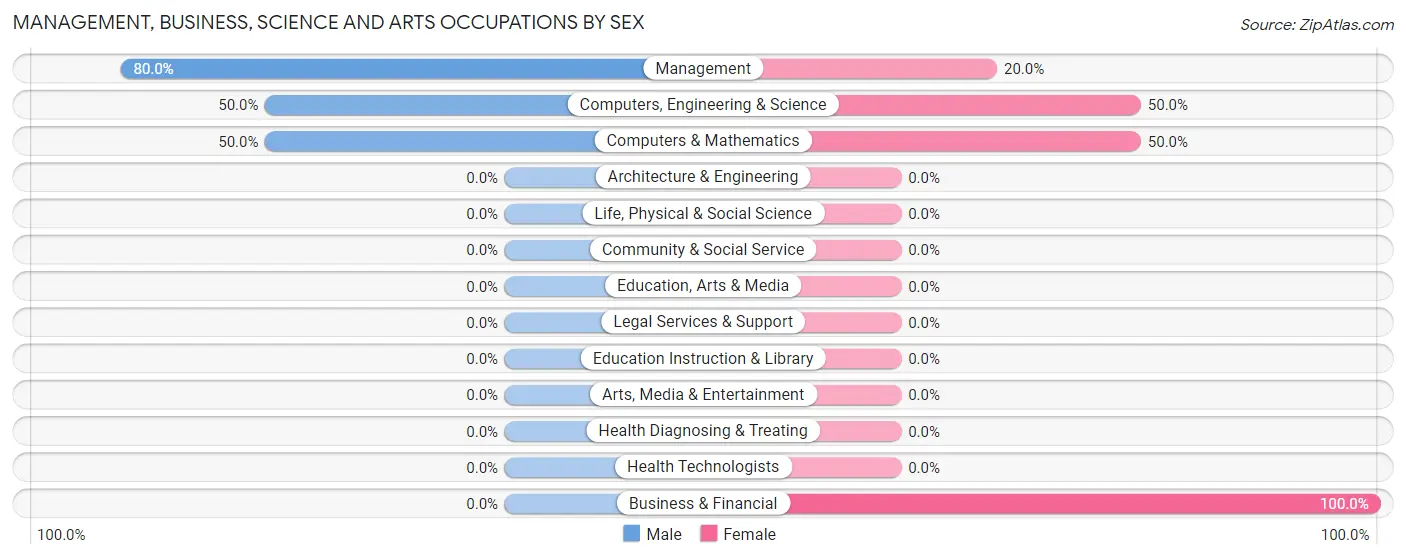 Management, Business, Science and Arts Occupations by Sex in New Buffalo borough