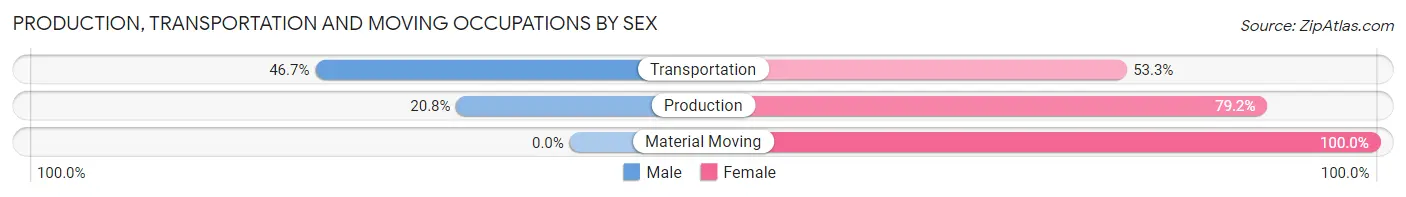 Production, Transportation and Moving Occupations by Sex in New Castle Northwest