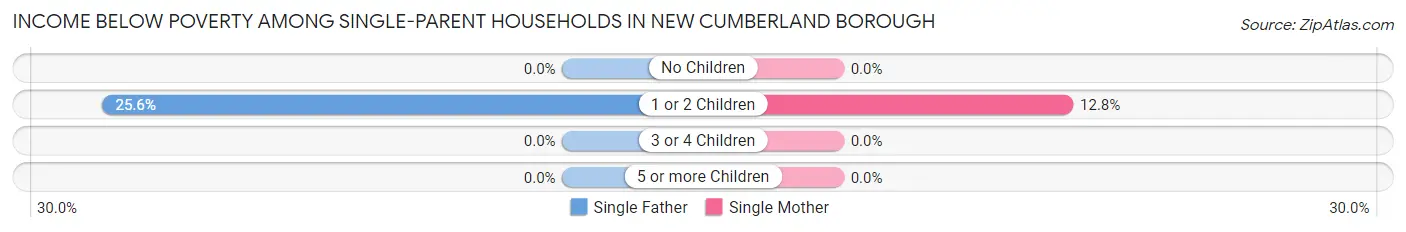 Income Below Poverty Among Single-Parent Households in New Cumberland borough