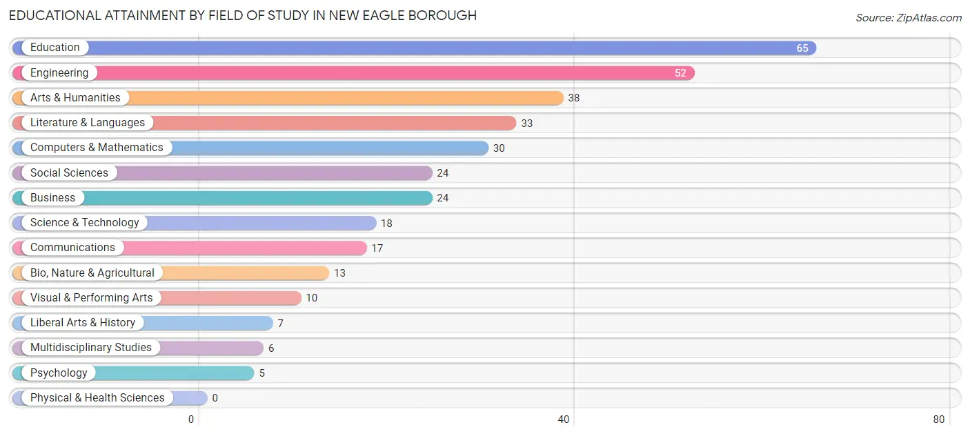 Educational Attainment by Field of Study in New Eagle borough