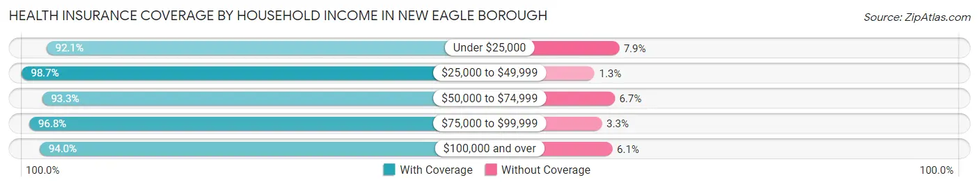 Health Insurance Coverage by Household Income in New Eagle borough