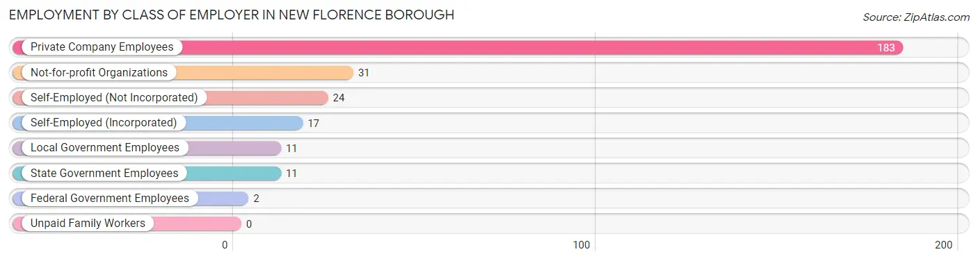 Employment by Class of Employer in New Florence borough