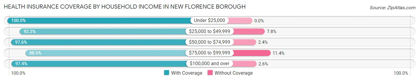 Health Insurance Coverage by Household Income in New Florence borough