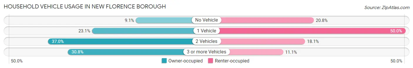 Household Vehicle Usage in New Florence borough