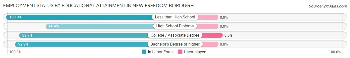 Employment Status by Educational Attainment in New Freedom borough