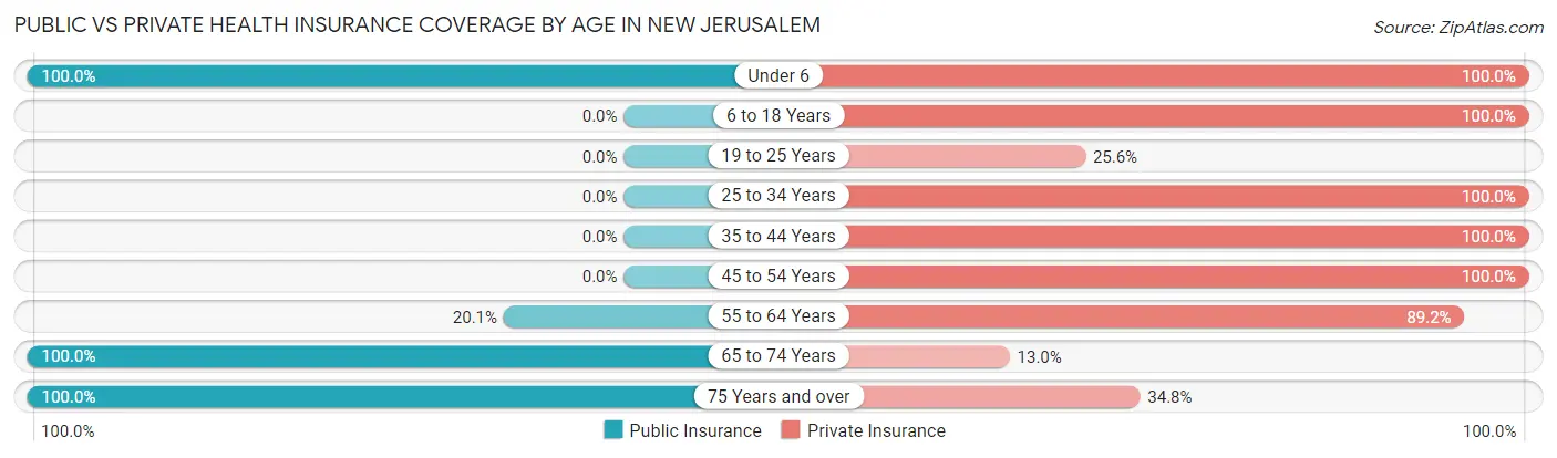 Public vs Private Health Insurance Coverage by Age in New Jerusalem