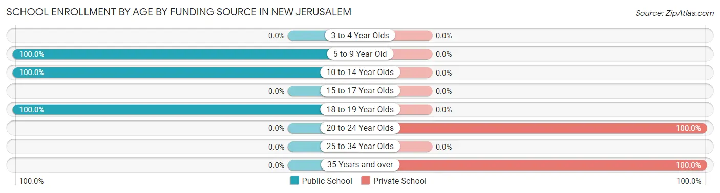 School Enrollment by Age by Funding Source in New Jerusalem