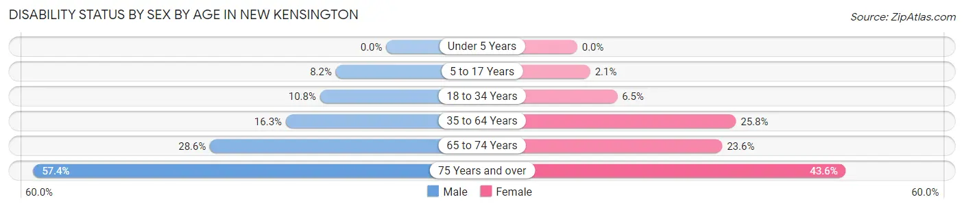 Disability Status by Sex by Age in New Kensington