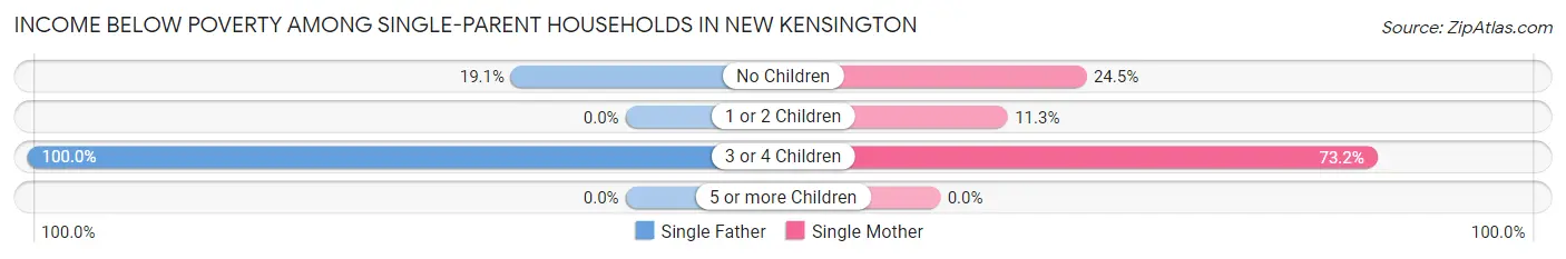 Income Below Poverty Among Single-Parent Households in New Kensington