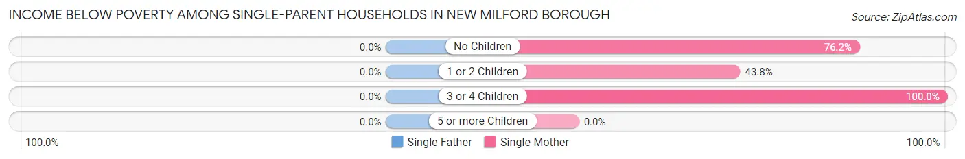 Income Below Poverty Among Single-Parent Households in New Milford borough