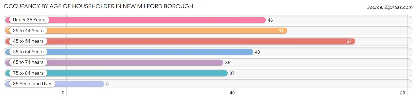 Occupancy by Age of Householder in New Milford borough