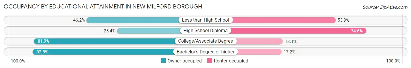Occupancy by Educational Attainment in New Milford borough