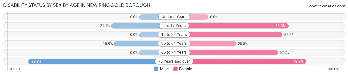 Disability Status by Sex by Age in New Ringgold borough