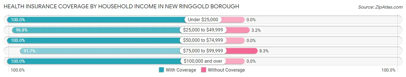 Health Insurance Coverage by Household Income in New Ringgold borough