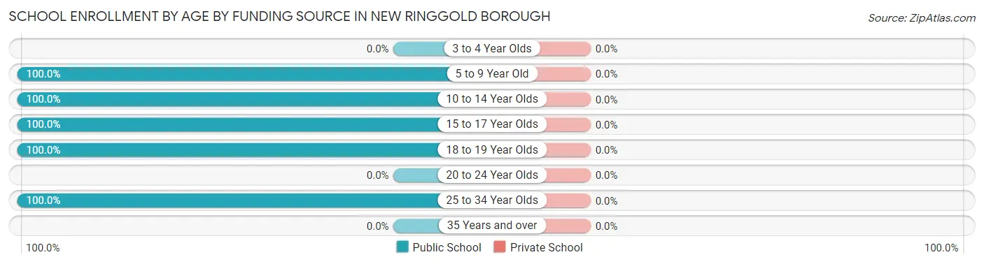 School Enrollment by Age by Funding Source in New Ringgold borough
