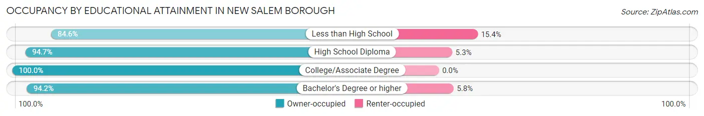 Occupancy by Educational Attainment in New Salem borough