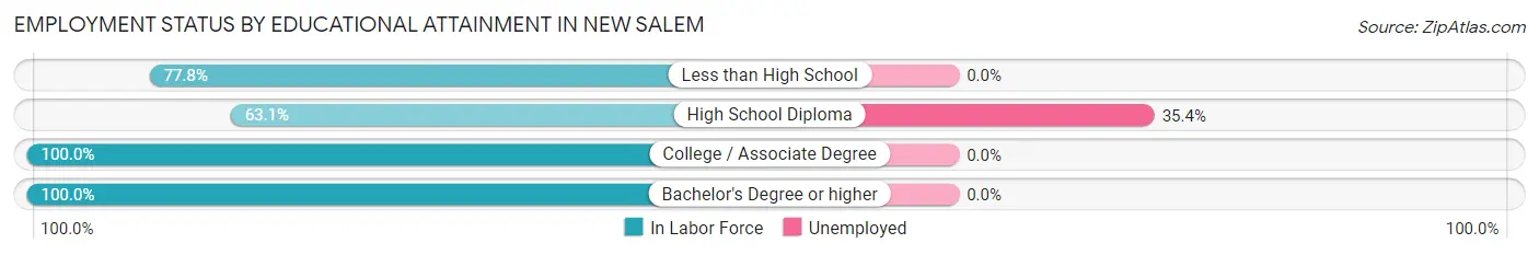Employment Status by Educational Attainment in New Salem