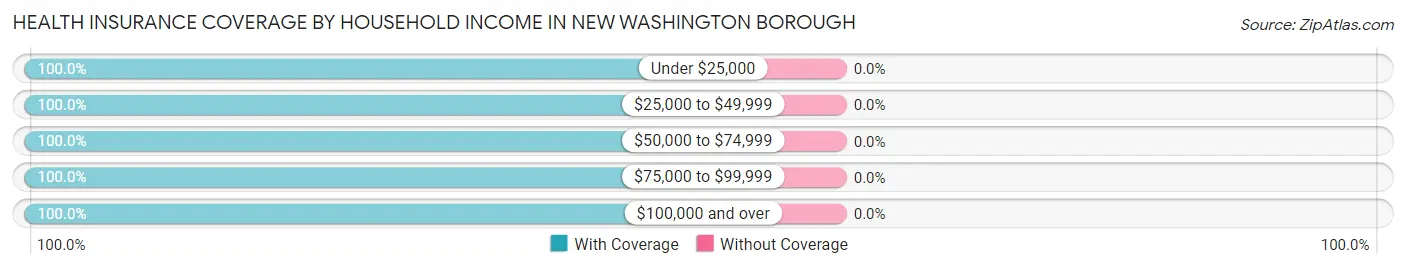 Health Insurance Coverage by Household Income in New Washington borough