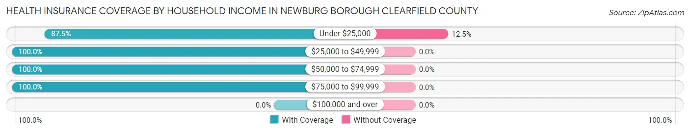 Health Insurance Coverage by Household Income in Newburg borough Clearfield County