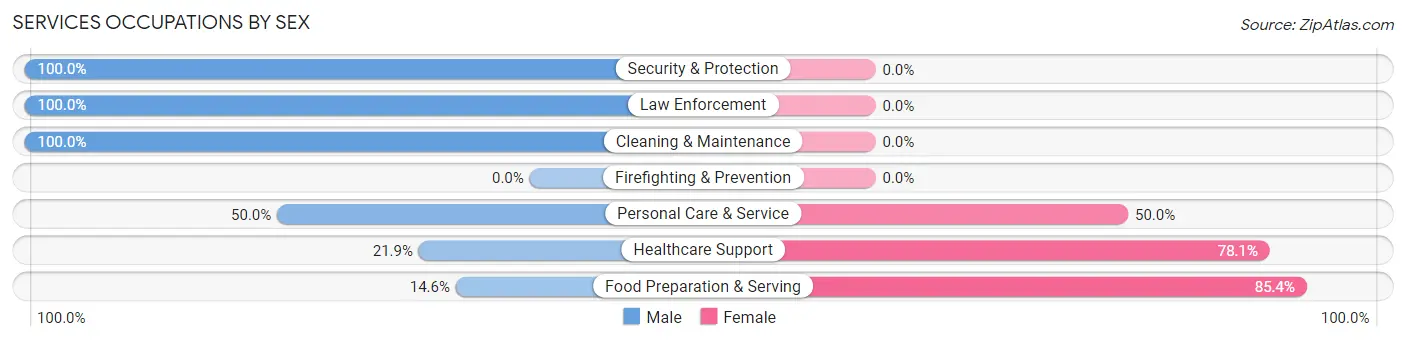 Services Occupations by Sex in Newmanstown