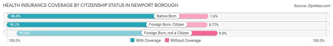 Health Insurance Coverage by Citizenship Status in Newport borough