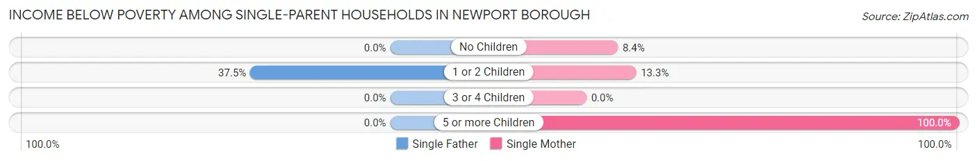 Income Below Poverty Among Single-Parent Households in Newport borough